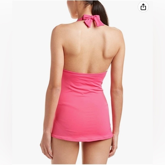 Coco Rave body contouring one piece swimsuit, orange, full coverage overskirt M - Picture 2 of 16